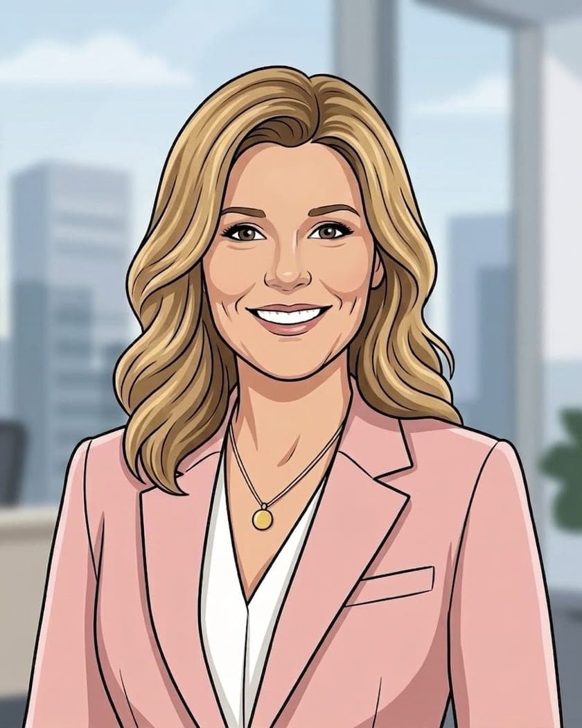 Illustrated portrait of Caroline, Finance, Bookkeeping and HR Support at Your Executive Support
